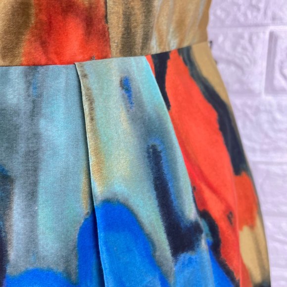 MOULINETTE SOEURS strapless abstract watercolor floral dress - SZ 10 - Picture 3 of 14